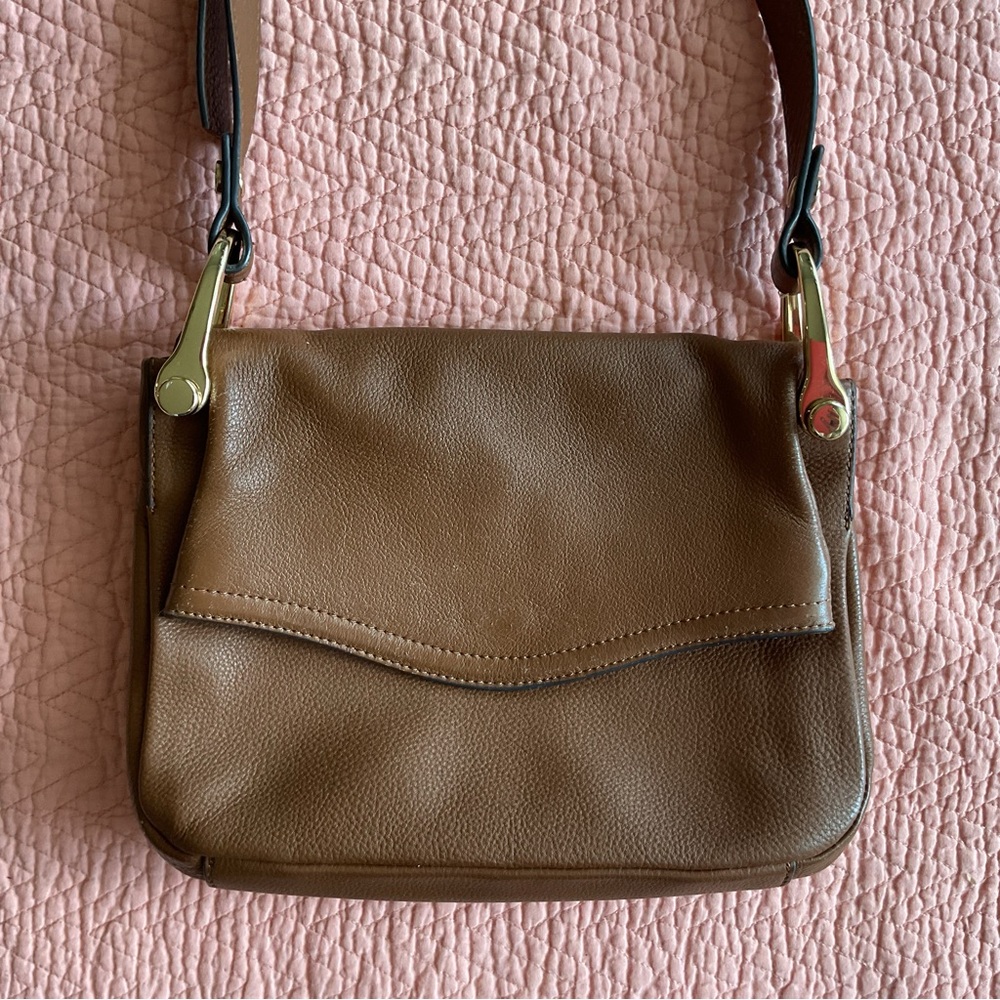 Vince Camuto Brown Leather Flap Crossbody